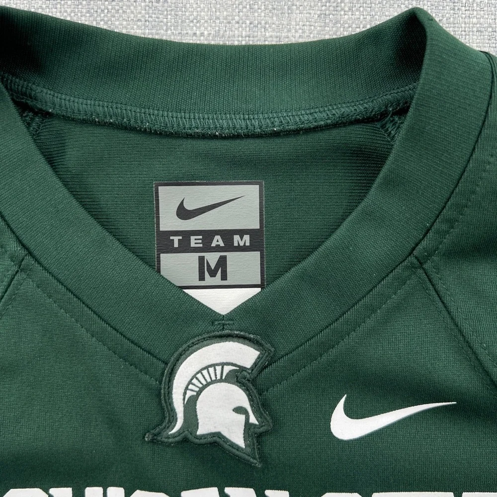 Nike Michigan State Jersey Kids M Green Football 18 NCAA Spartans Gameday Gear